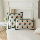 White & orange cactus embroidery throw pillow cover living room decor by Decorbites
