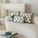 White & orange cactus embroidery throw pillow cover living room decor by Decorbites