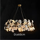 GobekUsa Ginkgo Chandelier Villa Duplex Pendant Light for Living Room & Hotel Lobby