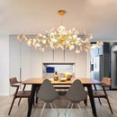 GobekUsa Ginkgo Chandelier Villa Duplex Pendant Light for Living Room & Hotel Lobby