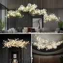 GobekUsa Ginkgo Chandelier Villa Duplex Pendant Light for Living Room & Hotel Lobby