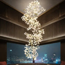 GobekUsa Ginkgo Chandelier Villa Duplex Pendant Light for Living Room & Hotel Lobby