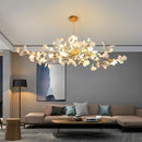 GobekUsa Ginkgo Chandelier Villa Duplex Pendant Light for Living Room & Hotel Lobby