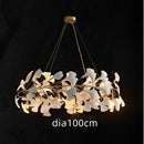 GobekUsa Ginkgo Chandelier Villa Duplex Pendant Light for Living Room & Hotel Lobby