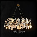 GobekUsa Ginkgo Chandelier Villa Duplex Pendant Light for Living Room & Hotel Lobby