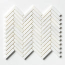 White Pearl Honed Herringbone 5/8x3 Marble Mosaics 10 7/16x12 13/16