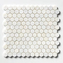 White Pearl Honed Hexagon 1x1 Marble Mosaics 11 1/2x12 1/4