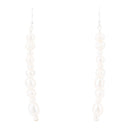 White Pearl Linear Sterling Silver Drop Earrings