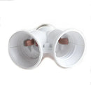White plastic dual e27 bulb socket converter kitchen light splitter by Decorbites