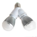 White plastic dual e27 bulb socket converter kitchen light splitter by Decorbites