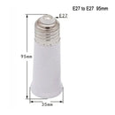 White plastic e27 socket extender lamp adapter kitchen light fitting by Decorbites