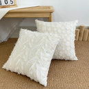 White plum blossom butterfly cushion cover living room tasseled pillow by Decorbites