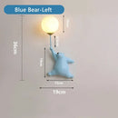 GobekUsa Bear Night Light: Nordic Cartoon Moon Lamp for Kids Room Decor