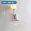 GobekUsa Bear Night Light: Nordic Cartoon Moon Lamp for Kids Room Decor