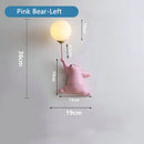 GobekUsa Bear Night Light: Nordic Cartoon Moon Lamp for Kids Room Decor