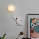 GobekUsa Bear Night Light: Nordic Cartoon Moon Lamp for Kids Room Decor