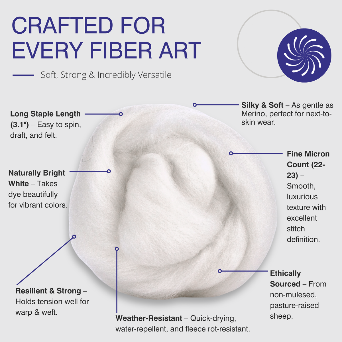 Polwarth Wool Top, photo 4 of 6
