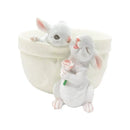 White resin bunny succulent planter pot garden rabbit decor by Decorbites