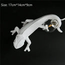 White resin chameleon night light – bedroom reading lamp by Decorbites