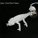 White resin chameleon night light – bedroom reading lamp by Decorbites