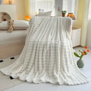 GobekUsa Bubble Velvet Blanket: Soft Cozy Flannel Sofa Cover, Single/Double, Office Nap & Air Conditioning