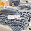 GobekUsa Bubble Velvet Blanket: Soft Cozy Flannel Sofa Cover, Single/Double, Office Nap & Air Conditioning