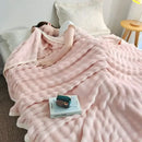 GobekUsa Bubble Velvet Blanket: Soft Cozy Flannel Sofa Cover, Single/Double, Office Nap & Air Conditioning