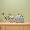Ceramic Clam Shell Vase for Terrarium Arrangements and Modern Home Decor