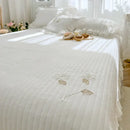 GobekUsa Handmade Lace Flowers Quilted Bedspread Coverlet Queen Double Mattress Cover