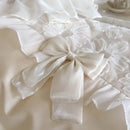 GobekUsa French Lace Ruffles Flowers Bedding Set: Duvet Cover, Sheet Set, Pillowcases