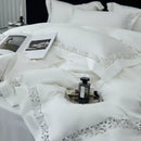GobekUsa 1200TC Egyptian Cotton Bedding Set with Hollow Lace Broad Side