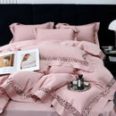 GobekUsa 1200TC Egyptian Cotton Bedding Set with Hollow Lace Broad Side