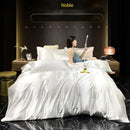 GobekUsa King Size Silk-Blend Duvet Cover Set with Pillowcases