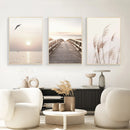 GobekUsa White Seascape Canvas Set - Beach & Botanical Wall Art