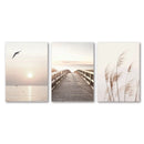 GobekUsa White Seascape Canvas Set - Beach & Botanical Wall Art