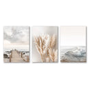 GobekUsa White Seascape Canvas Set - Beach & Botanical Wall Art
