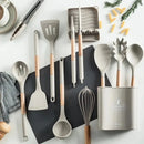 GobekUsa 10/13 PCS Silicone Kitchen Cookware Set - High Temperature Resistant Non-Stick with Wooden Handle