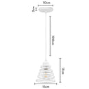 White spiral iron cage ring pendant light kitchen living room by Decorbites