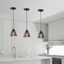 White spiral iron cage ring pendant light kitchen living room by Decorbites