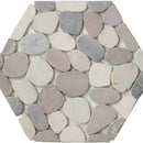 White Tan Gray Natural Pebble Mosaics 9 7/8x11 7/8