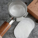 White textured espresso portafilter special powder paper filter kitchen by Decorbites