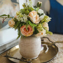 White Textured Porcelain Ceramic Jar Vase