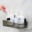 White & translucent magnetic bathroom shelves wall storage rack by Decorbites