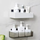 White & translucent magnetic bathroom shelves wall storage rack by Decorbites