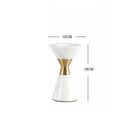 GobekUsa Golden Metal & White Volakos Marble Wedding Candlesticks
