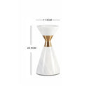 GobekUsa Golden Metal & White Volakos Marble Wedding Candlesticks