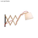 GobekUsa White Wall Lamp with Extendable Arm - Cylinder Fabric Shade Sconce for Living Room