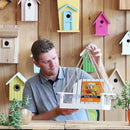 GobekUsa Bird Feeder Chair: Outdoor Garden Patio Decoration with Wooden Design