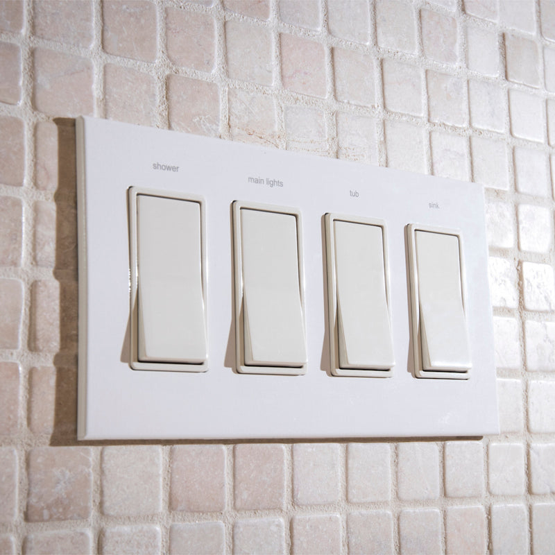 CleanPlate Wall Plate in Contemporary White for Rocker Switches