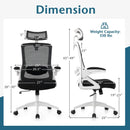 Adjustable Swivel Task Chair Ergonomic Office Chair with Adjustable Lumbar Support by LJGDeals